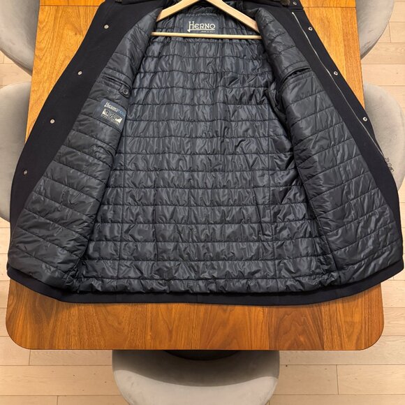 Herno Wool Car Coat Twill w/ Faux Fur - 56R - Picture 4 of 6